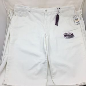 Gloria Vanderbilt Crop Capris White Sz24W Skimmer